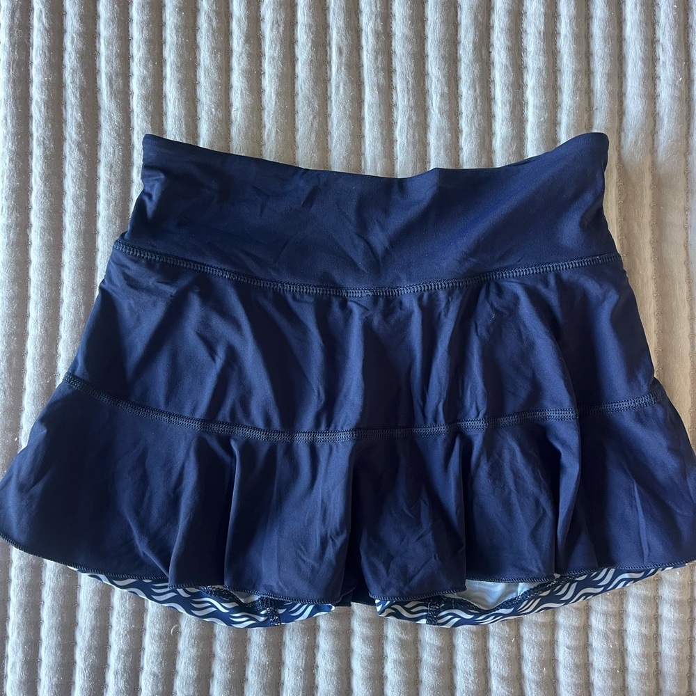Graced by Grit Navy Tennis Skirt w/ Printed Shorts